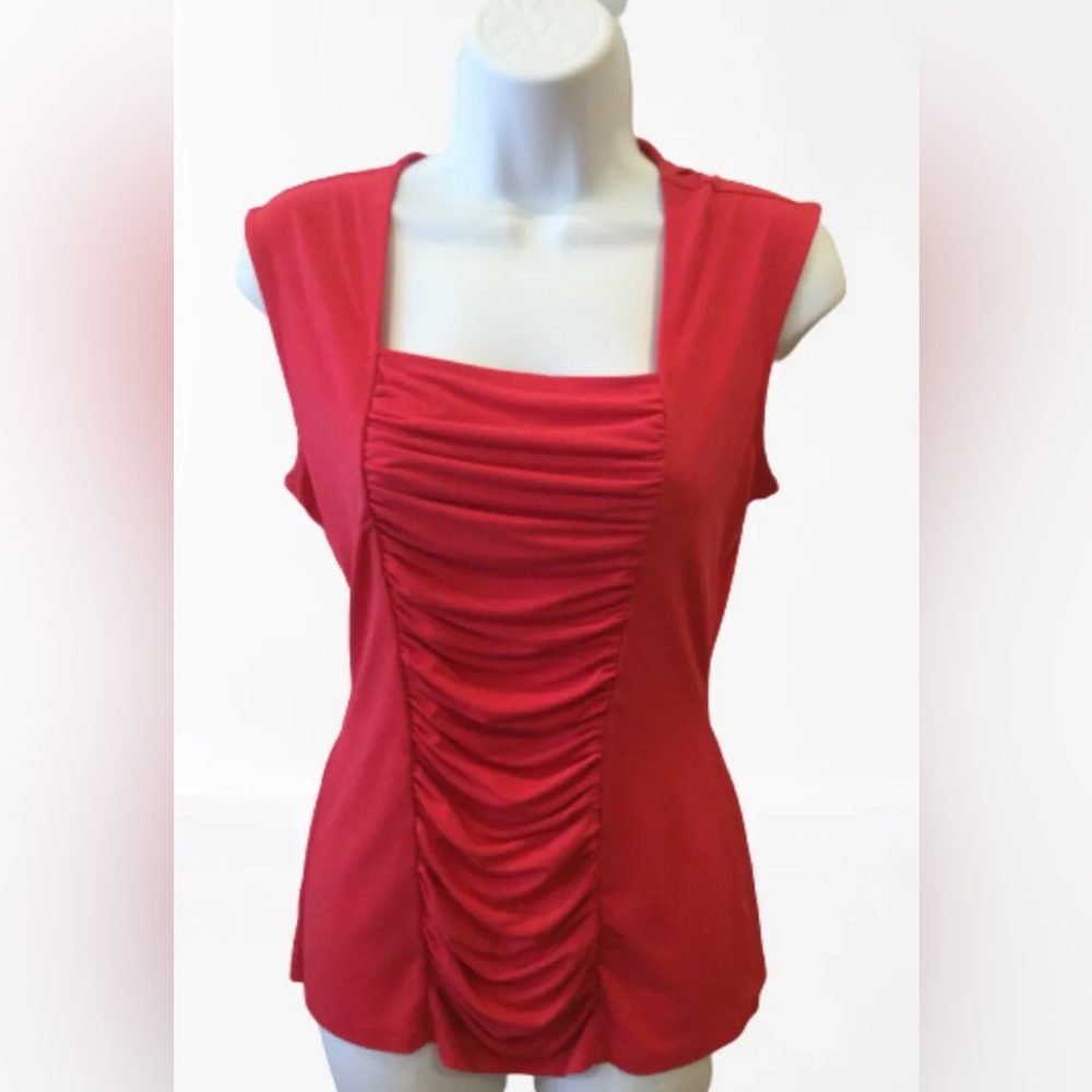 Grayson Top Blouse Size small Watermelon Color Scrunched Front